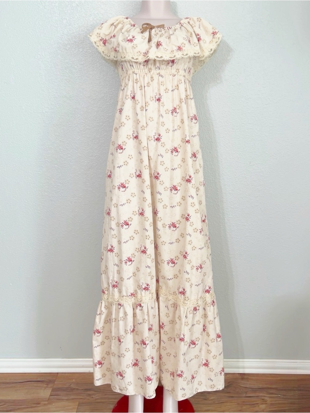 Vintage 70s Freeport Fashions Calico Prairie Maxi Dress SZ 8 Cottagecore Boho